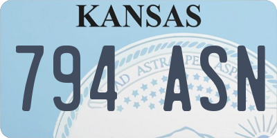 KS license plate 794ASN