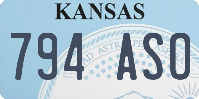 KS license plate 794ASO