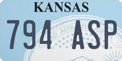 KS license plate 794ASP