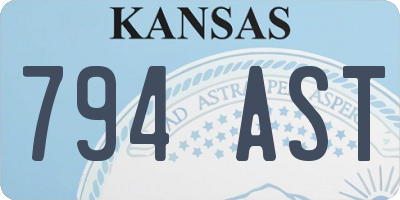 KS license plate 794AST