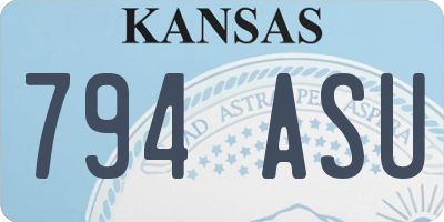 KS license plate 794ASU