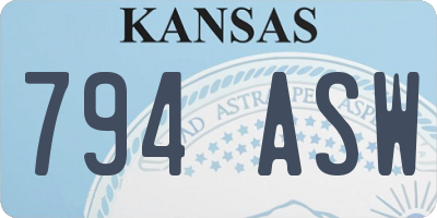 KS license plate 794ASW