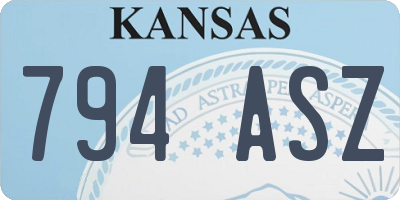 KS license plate 794ASZ