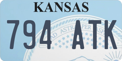 KS license plate 794ATK