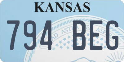 KS license plate 794BEG