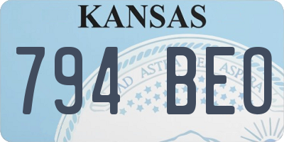 KS license plate 794BEO