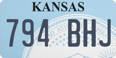 KS license plate 794BHJ