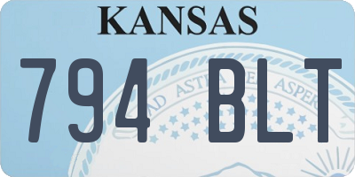 KS license plate 794BLT