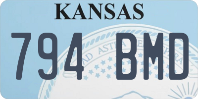 KS license plate 794BMD