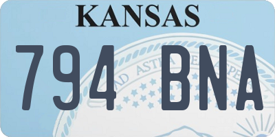 KS license plate 794BNA