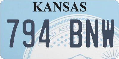 KS license plate 794BNW