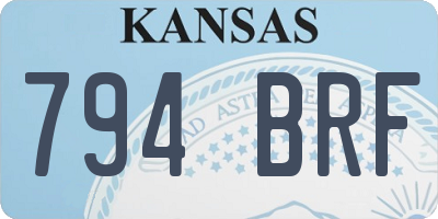 KS license plate 794BRF