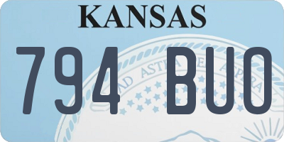 KS license plate 794BUO