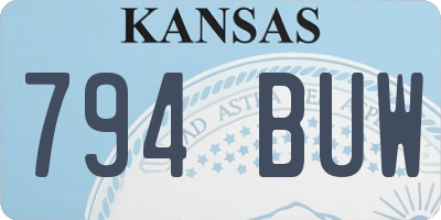 KS license plate 794BUW