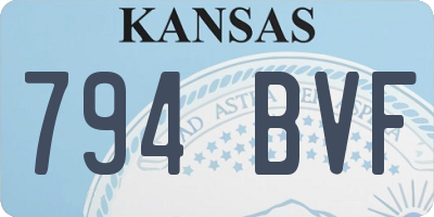 KS license plate 794BVF