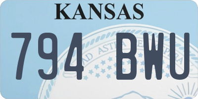 KS license plate 794BWU