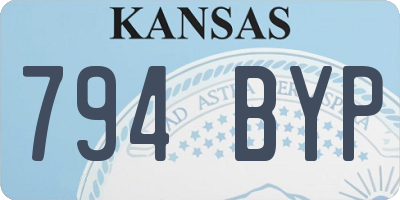 KS license plate 794BYP