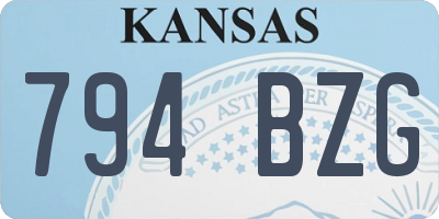 KS license plate 794BZG