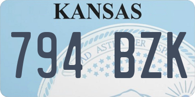 KS license plate 794BZK
