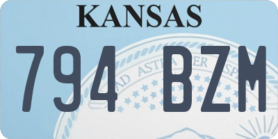 KS license plate 794BZM