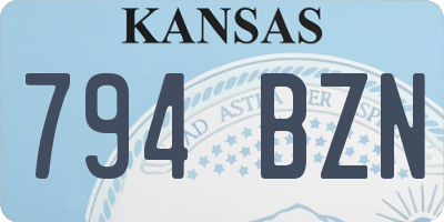 KS license plate 794BZN