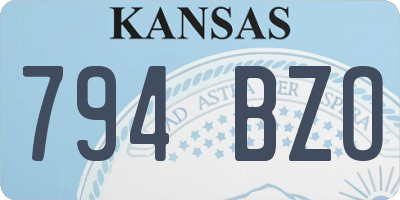 KS license plate 794BZO