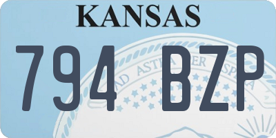 KS license plate 794BZP