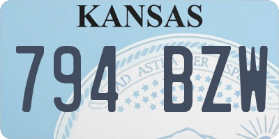 KS license plate 794BZW