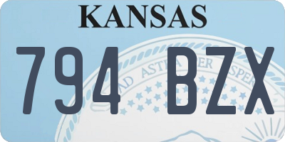 KS license plate 794BZX