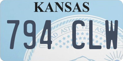 KS license plate 794CLW