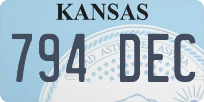 KS license plate 794DEC