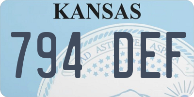 KS license plate 794DEF