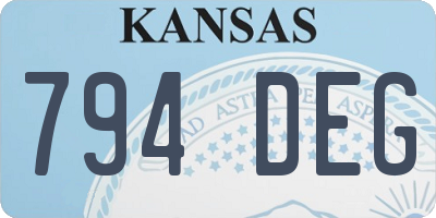 KS license plate 794DEG