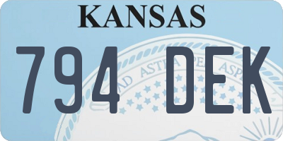 KS license plate 794DEK