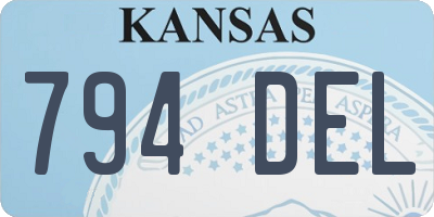 KS license plate 794DEL