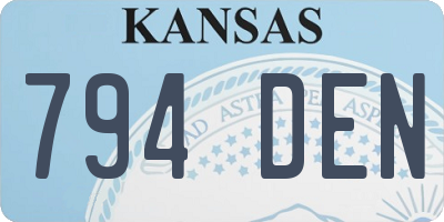 KS license plate 794DEN