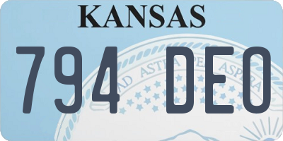 KS license plate 794DEO