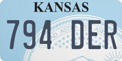 KS license plate 794DER