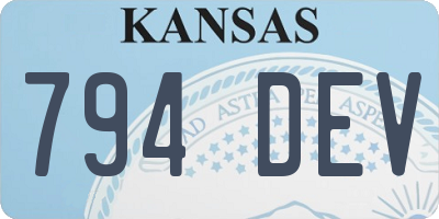 KS license plate 794DEV