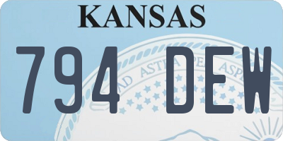 KS license plate 794DEW