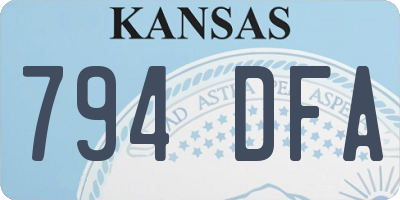 KS license plate 794DFA