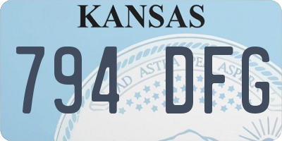 KS license plate 794DFG