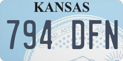 KS license plate 794DFN