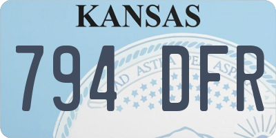 KS license plate 794DFR