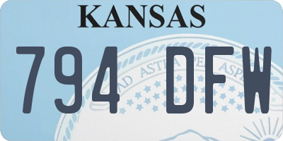 KS license plate 794DFW