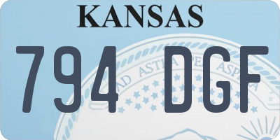KS license plate 794DGF