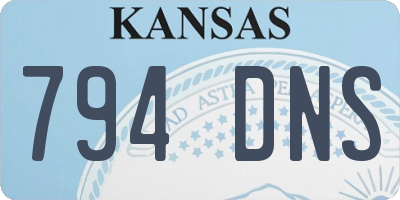 KS license plate 794DNS