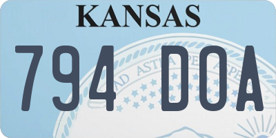 KS license plate 794DOA