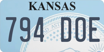 KS license plate 794DOE