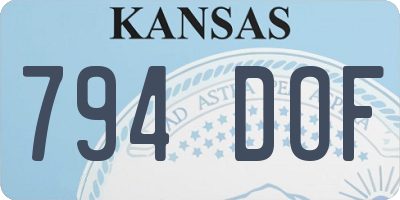KS license plate 794DOF